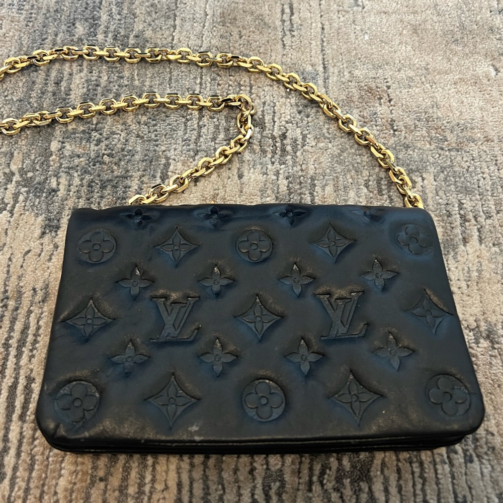 Louis Vuitton LV Monogram Embossed Lambskin Pochette Coussin